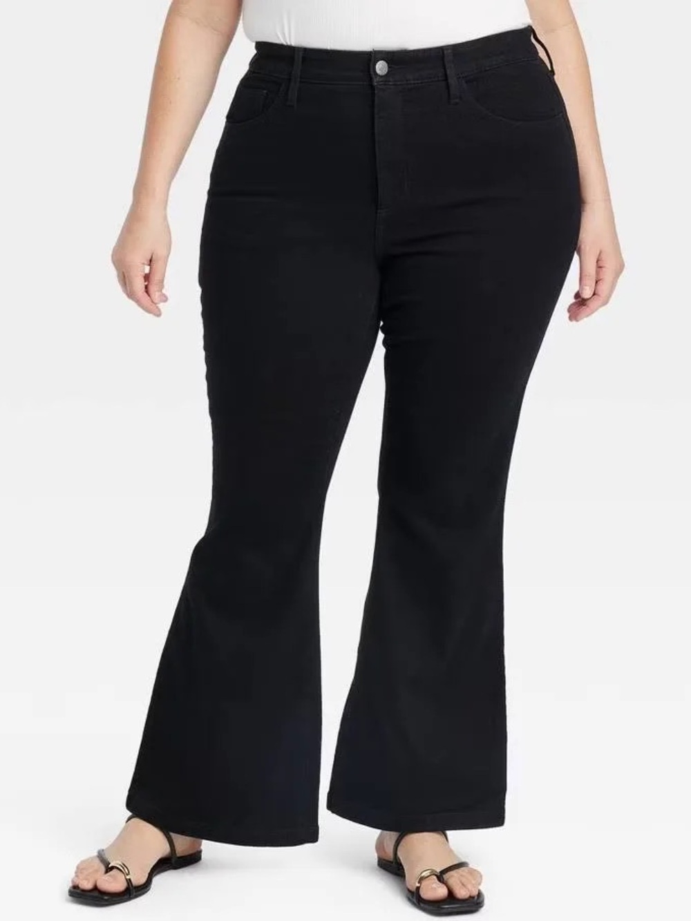 Ava & Viv Black Flared Jeans - Plus Size